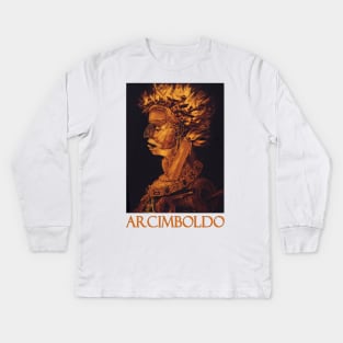 Fire (1556) by Giuseppe Arcimboldo Kids Long Sleeve T-Shirt